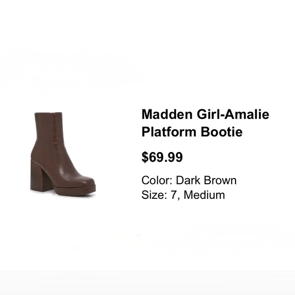 Madden Girl Amalie Bootie - dark brown / chocolate brown - women’s 7 - Picture 4 of 9
